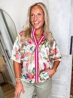Load image into Gallery viewer, Day Out Floral Contrast THML Blouse
