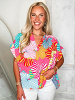 Load image into Gallery viewer, Dance With Me Pink Multi Floral Adrienne Blouse
