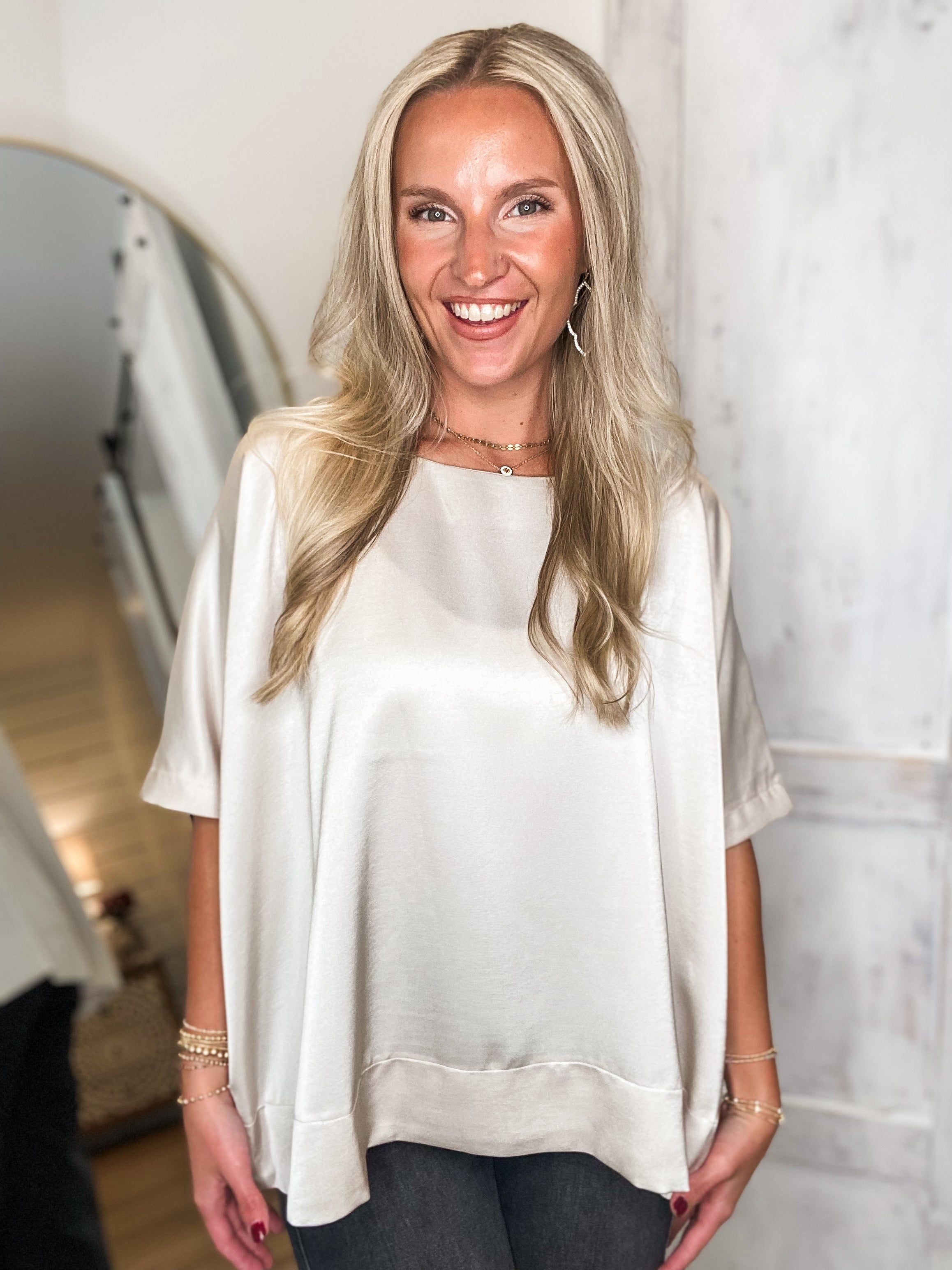 Making Time Ivory S/S Blouse