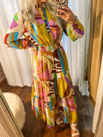 Load image into Gallery viewer, Just Us Multi Color Abstract Maxi Dress
