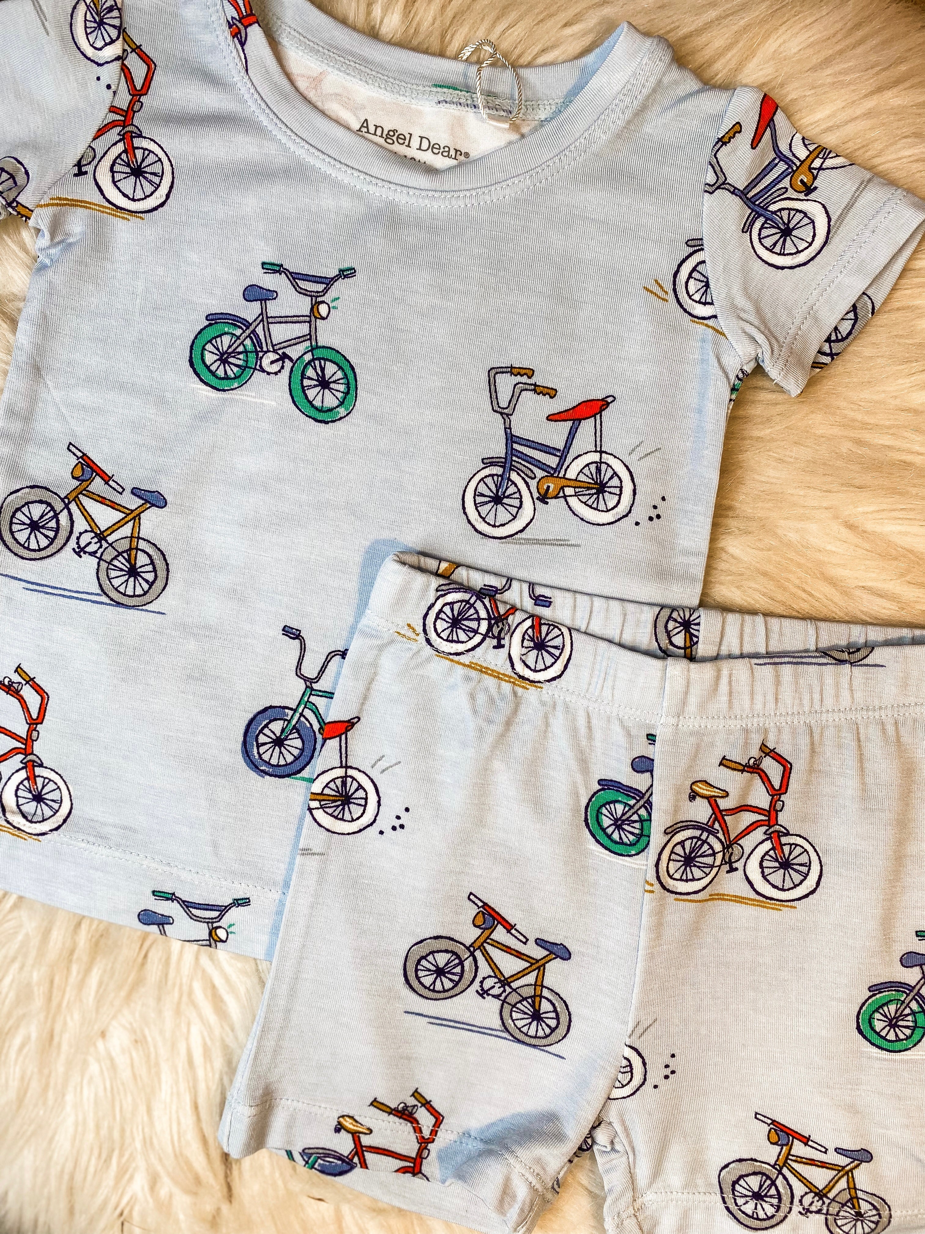 Angel Dear Blue Bikes Short Lounge Wear Set