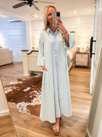 Load image into Gallery viewer, Long Distance Blue Stripe Maxi Dress
