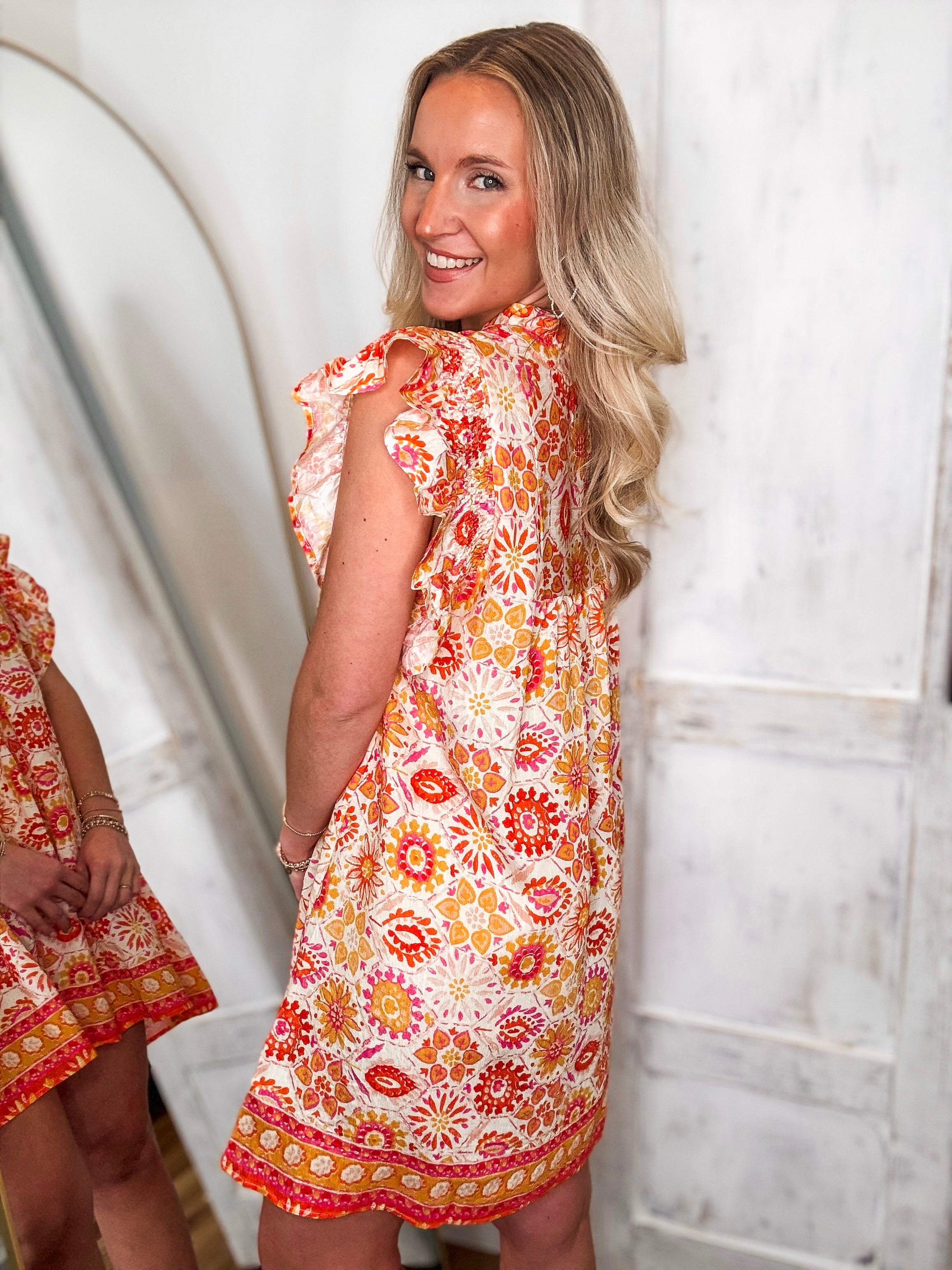 By Chance Pink Printed Mini Dress