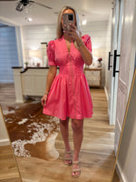 Load image into Gallery viewer, Showing Off Pink Front Zip Mini Dress
