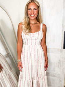 Single Moment Pink Floral Midi Dress