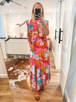 Load image into Gallery viewer, Dance With Me Pink Multi Floral ADRIENNE Top &amp; Maxi Skirt Set
