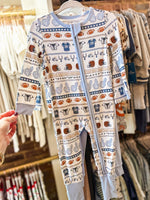 Load image into Gallery viewer, Angel Dear Football Stripe Convertible Romper
