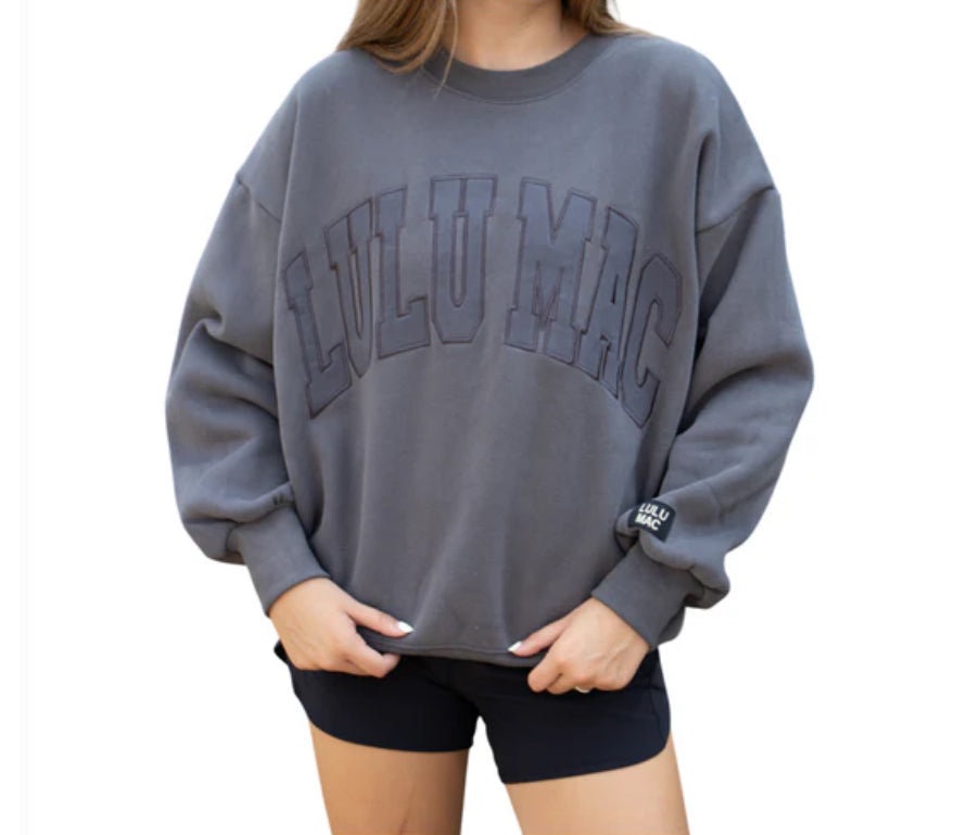Lulu Mac Dark Gray Monogram Sweatshirt