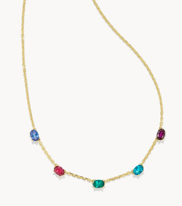 Cailin Multi Mix Crystal Strand Gold Necklace