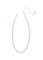 Load image into Gallery viewer, Kelsey Pink Enamel Gold Strand Necklace
