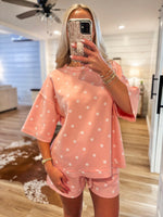 Load image into Gallery viewer, Today’s Plan Pink Polka Dot Tee &amp; Shorts Lounge Set
