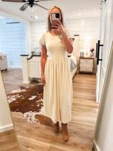 Never Too Far Ivory Sweater Midi Dress
