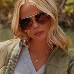 Load image into Gallery viewer, Lenox - Gold Black Grey Gradient Polarized Diff Sunglasses
