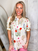 Load image into Gallery viewer, Lighter Days Cream Multi Floral Blouse
