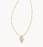 Load image into Gallery viewer, Kinsley Iridescent Drusy Pendant Short Gold Necklace
