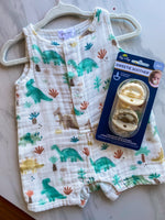 Load image into Gallery viewer, Angel Dear Dino Shortie Romper
