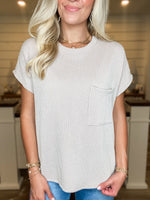 Load image into Gallery viewer, Necessary Timing Taupe Ribbed Blouse
