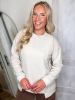 Load image into Gallery viewer, Going Far Ivory Knit Pullover
