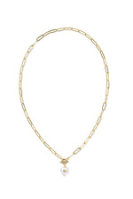 Load image into Gallery viewer, Sasha Pearl Heart Gold Link Chain Necklace
