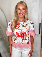 Load image into Gallery viewer, Joy In You Mauve Floral S/S Blouse
