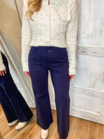 Load image into Gallery viewer, Missing Me Navy Trouser Flare Pants
