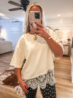 Load image into Gallery viewer, Coming Around Cream Luxe Lace Tee
