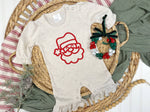 Load image into Gallery viewer, Christmas baby girl ruffle romper, puff embroidery Santa
