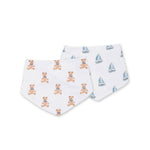 Load image into Gallery viewer, 2-pack Bandana Bibs - Vintage Bears/Sailboats

