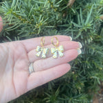 Load image into Gallery viewer, Gold Quilted Bow Coquette Huggie Hoops Holiday Earrings
