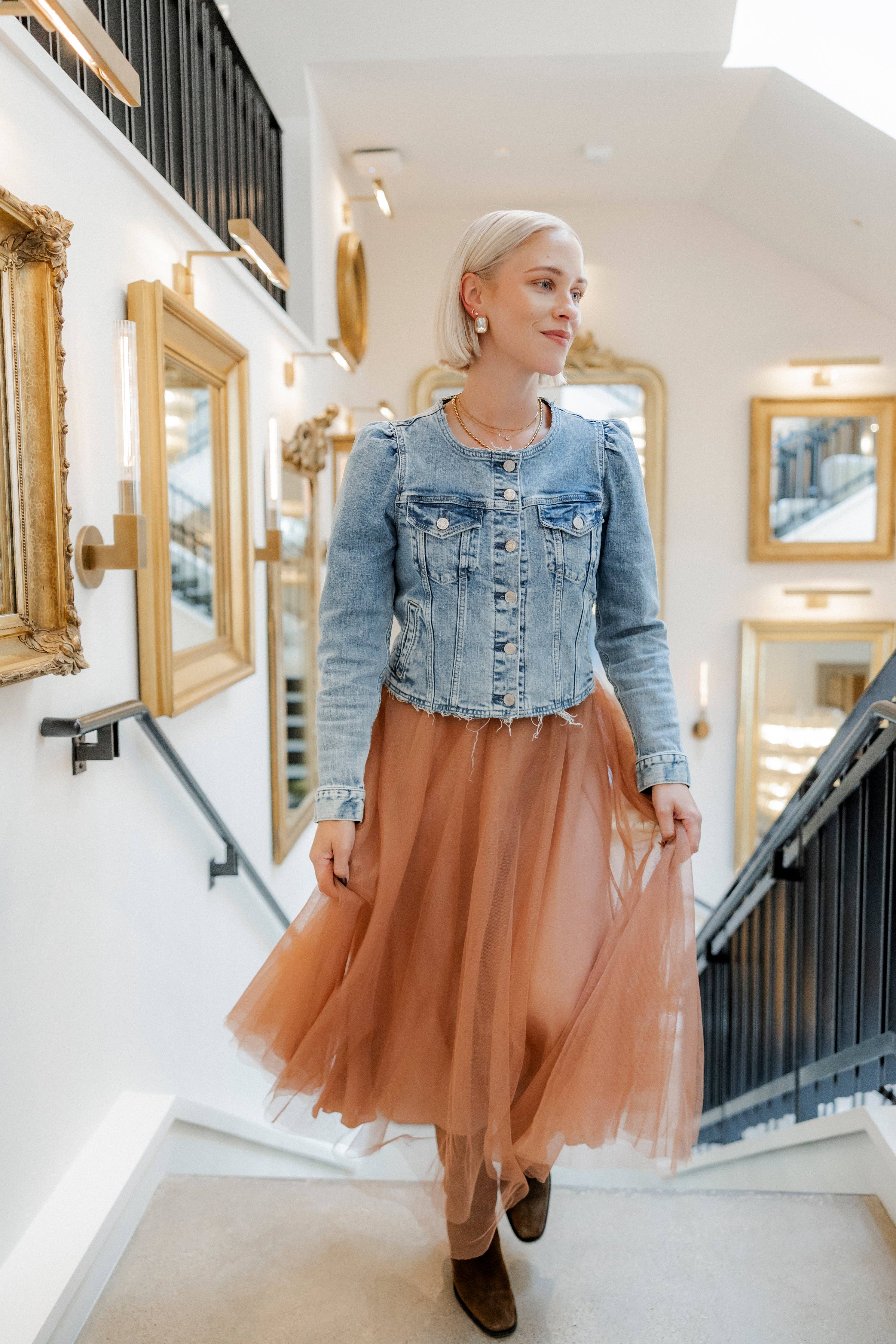 Eva Statement Earrings - Brown