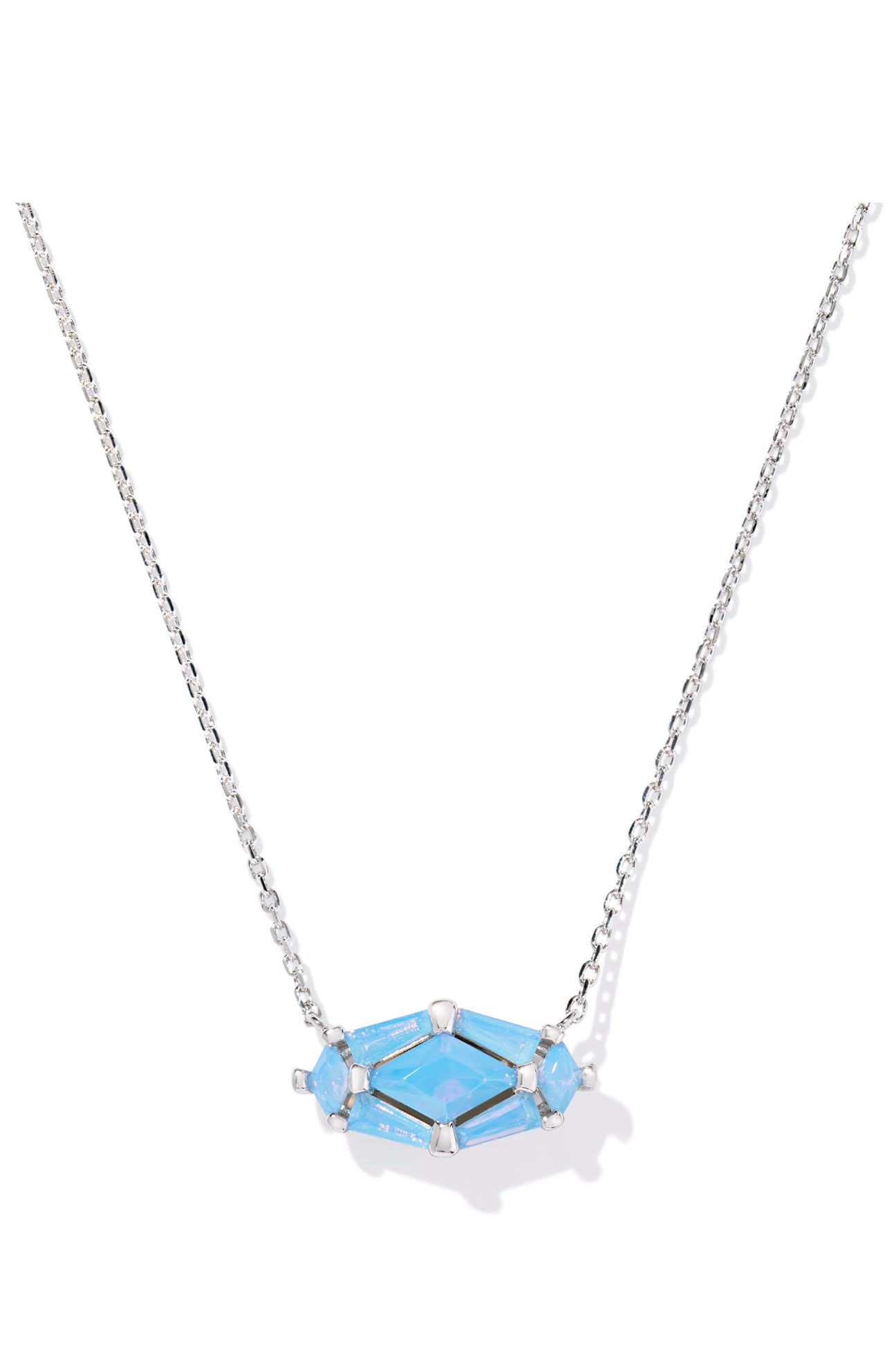 Lindy Rae Elisa Light Blue Opalite Silver Pendant Necklace