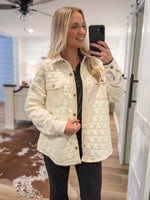 Load image into Gallery viewer, Cozy Era Cream Quilted Shacket
