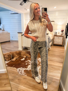 Spot Me Leopard Just Black Vintage Straight Denim