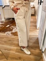 Load image into Gallery viewer, Shining Bright Pearl/Jewel Embellished Ivory Lounge Pants
