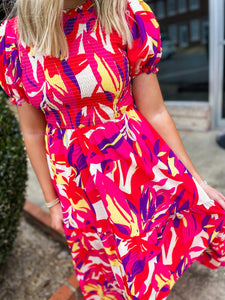 Island Time Pink Floral Maxi Dress