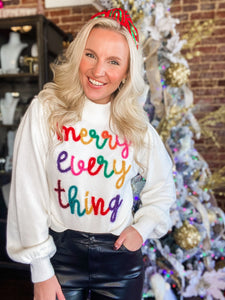 Merry Everything White Knit Sweater