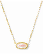 Load image into Gallery viewer, Elisa Mama Script Ivory Mother of Pearl Gold Pendant Necklace
