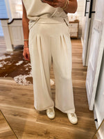 Load image into Gallery viewer, Taking Calls Ivory Pleated Lounge Pants
