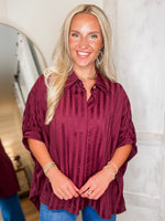 Load image into Gallery viewer, Happened To You Burgundy Blouse
