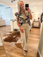 Load image into Gallery viewer, Noticed You Charcoal Multi Floral Blouse
