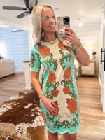 Load image into Gallery viewer, Never Guessed Floral S/S Sweater Dress
