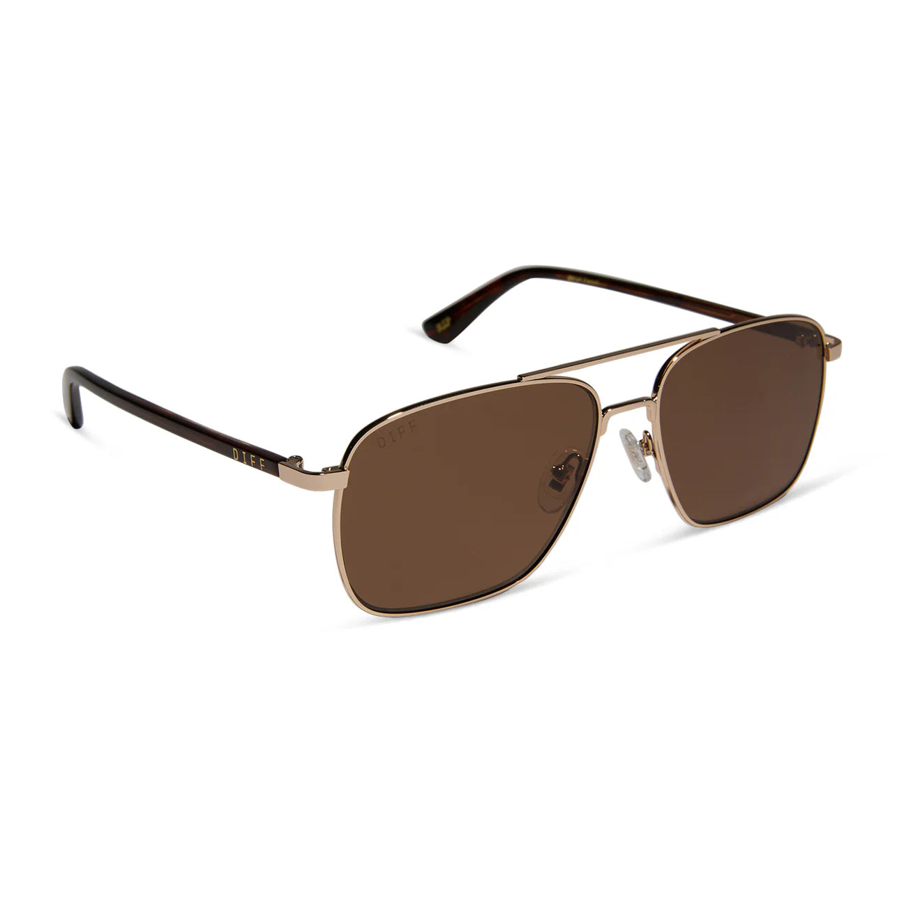 Rip Wheeler - Western Gold Marbled Brown W Bold Brown Polarized DIFF Sunglasses