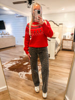 Load image into Gallery viewer, Karsyn High Rise Leopard Wide Flying Monkey Denim
