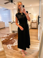 Load image into Gallery viewer, Only Yours Black Luxe Knit Midi Dress
