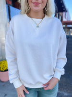 Load image into Gallery viewer, All Smiles Ivory Smiley Face Textured Sweatshirt
