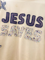 Load image into Gallery viewer, Jesus Saves Patch Letter Oat Pullover
