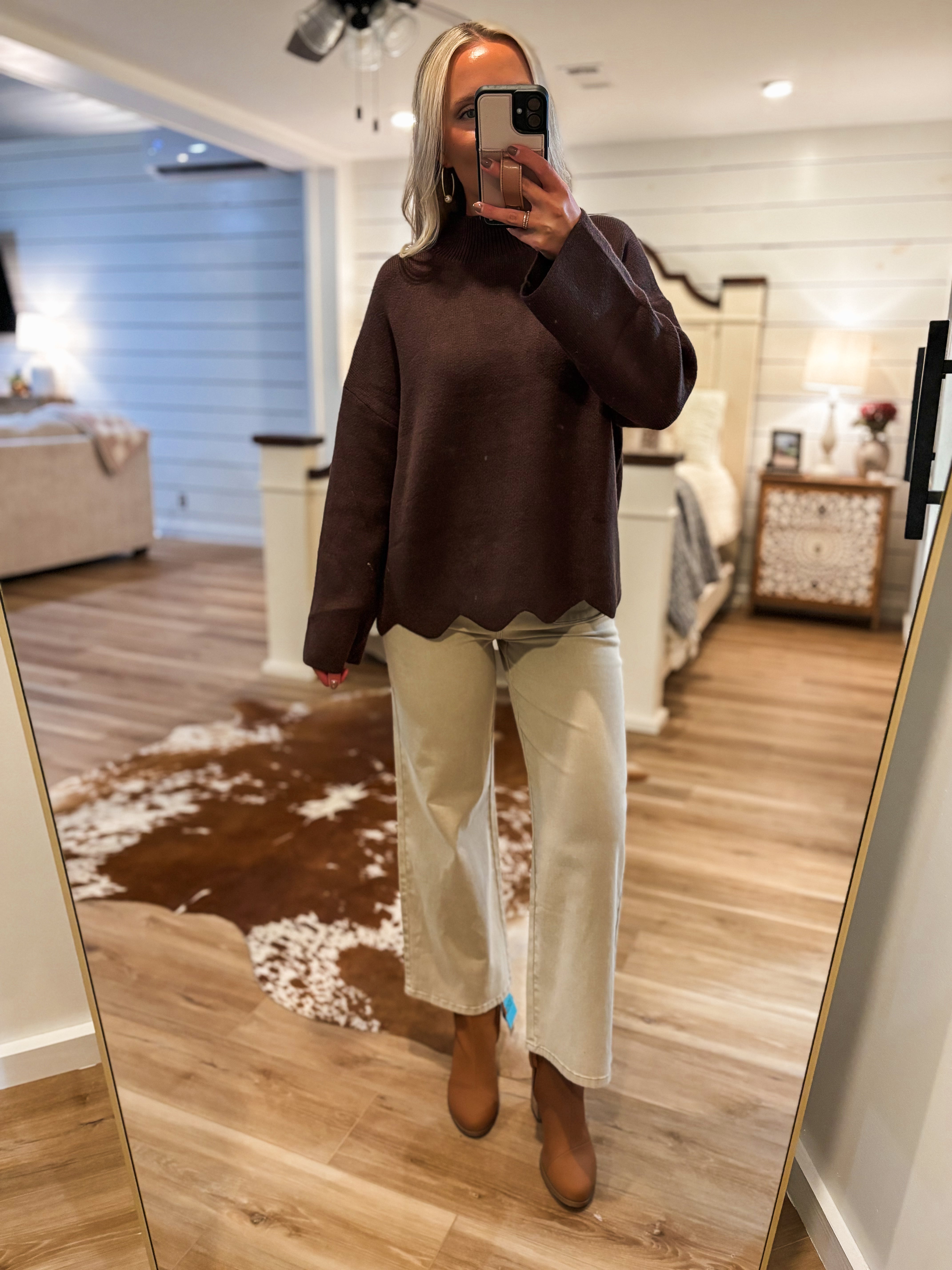 Cabin Fever Chocolate Knit Sweater