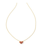 Load image into Gallery viewer, Ari Pave Red Crystal Heart Pendant Gold Necklace
