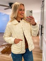 Load image into Gallery viewer, Always Mine Quilted Ivory Jacket
