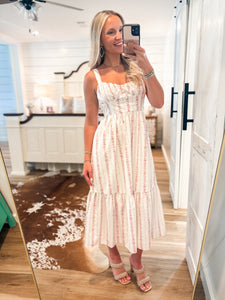 Single Moment Pink Floral Midi Dress